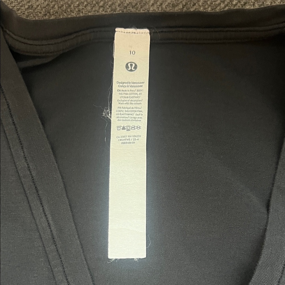 Lululemon Athletica Black V-Neck Top - Picture 2 of 5